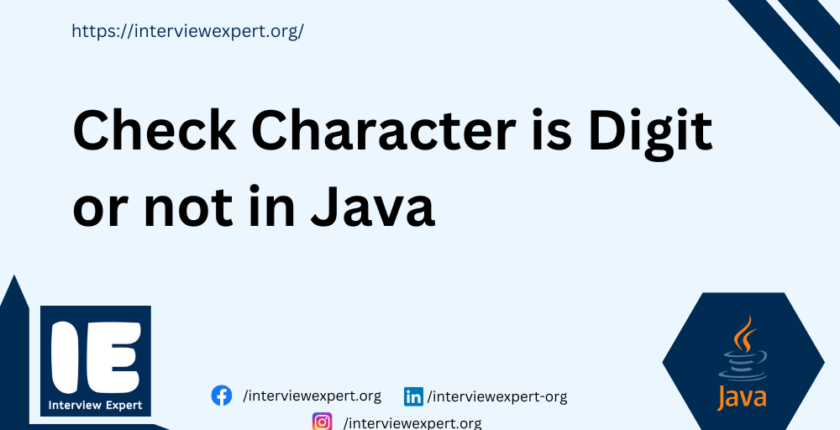 Check Character is Digit or not in Java