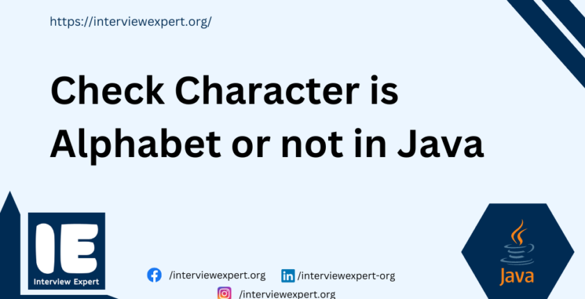 Check Character is Alphabet or not in Java