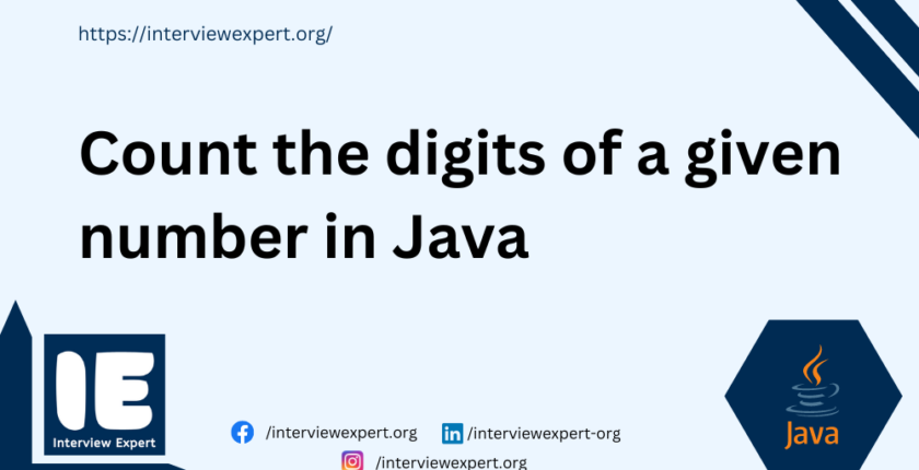 Count the digits of a given number in Java