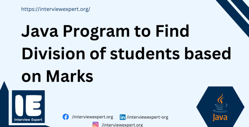 Java Program to Find Division of students based on Marks