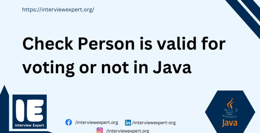 Check Person is valid for voting or not in Java