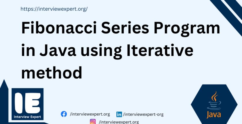 Fibonacci Series Program in Java using Iterative method