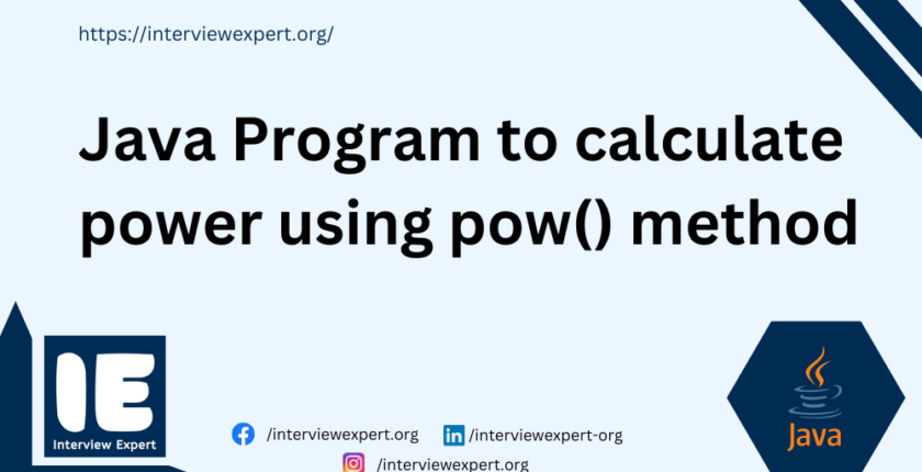 Java Program to calculate power using pow() method
