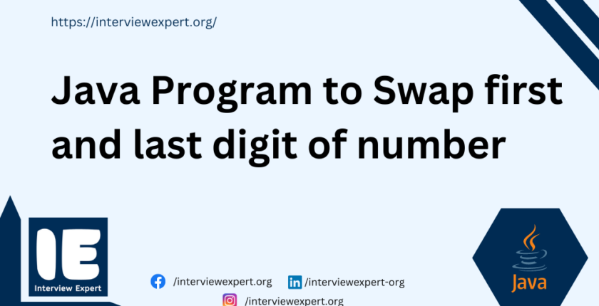 Java Program to Swap first and last digit of number