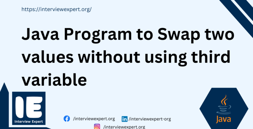 Java Program to Swap two values without using third variable