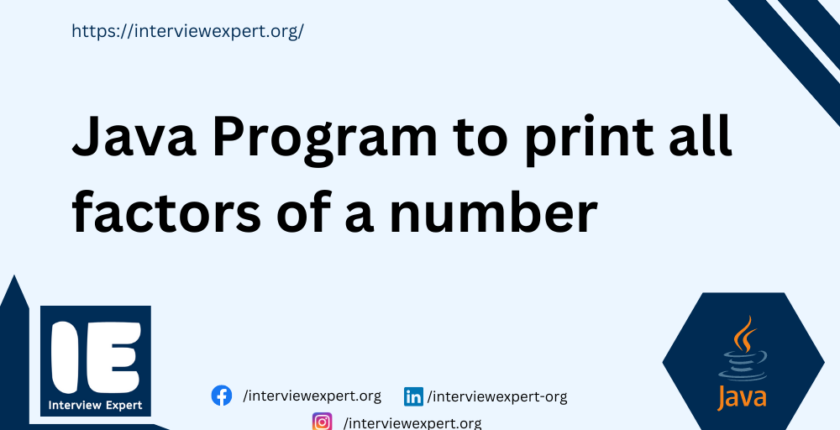 Java Program to print all factors of a number