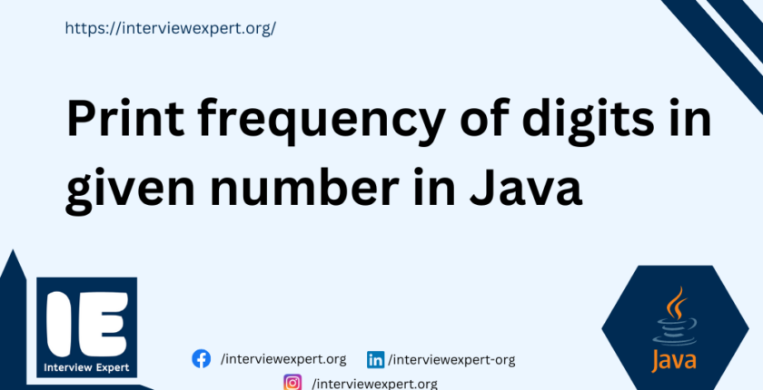 Print frequency of digits in given number in Java