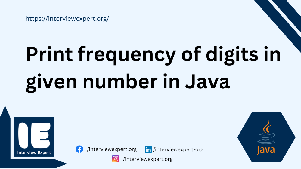 Print frequency of digits in given number in Java