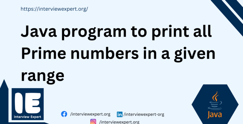Java program to print all Prime numbers in a given range