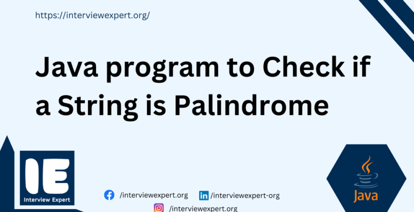 Java program to Check if a String is Palindrome