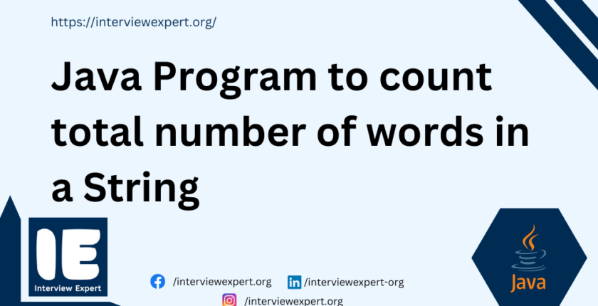 Java Program to count total number of words in a String